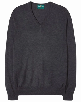 Fast Drying Material Alan Paine Mens Millbreck Merino Wool V-Neck Jumper