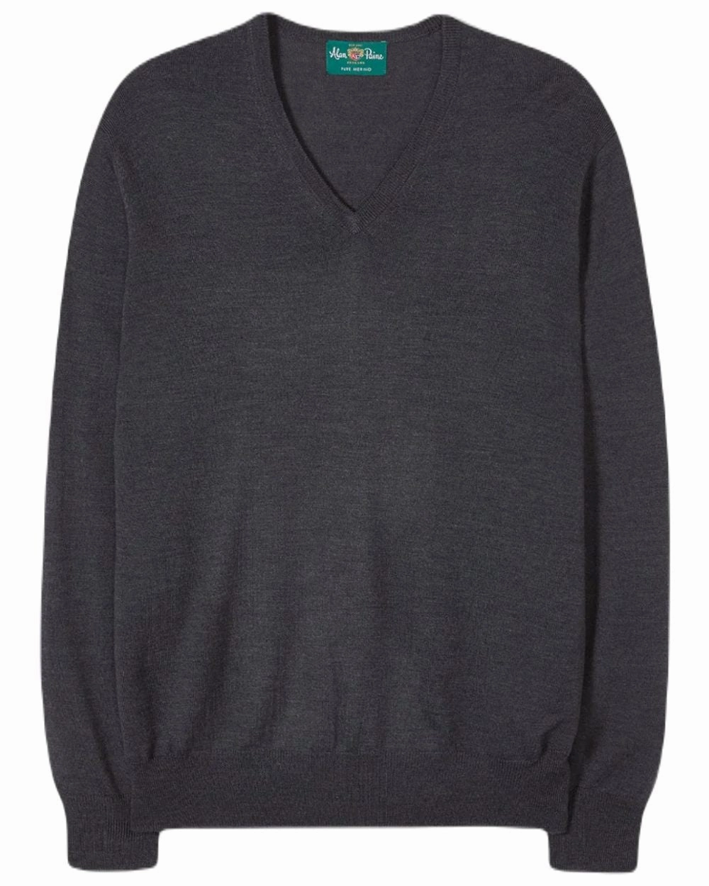 Alan Paine Mens Millbreck Merino Wool V-Neck Jumper High Thread Count Modern Touch