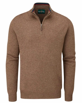 Alan Paine Streetly Half Zip Mock Neck Jumper Chill Style Twisted Cable Pattern