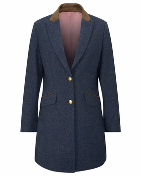 Moisture Wicking Lining Casual Outdoor Look Alan Paine Surrey Mid-Thigh Tweed Coat
