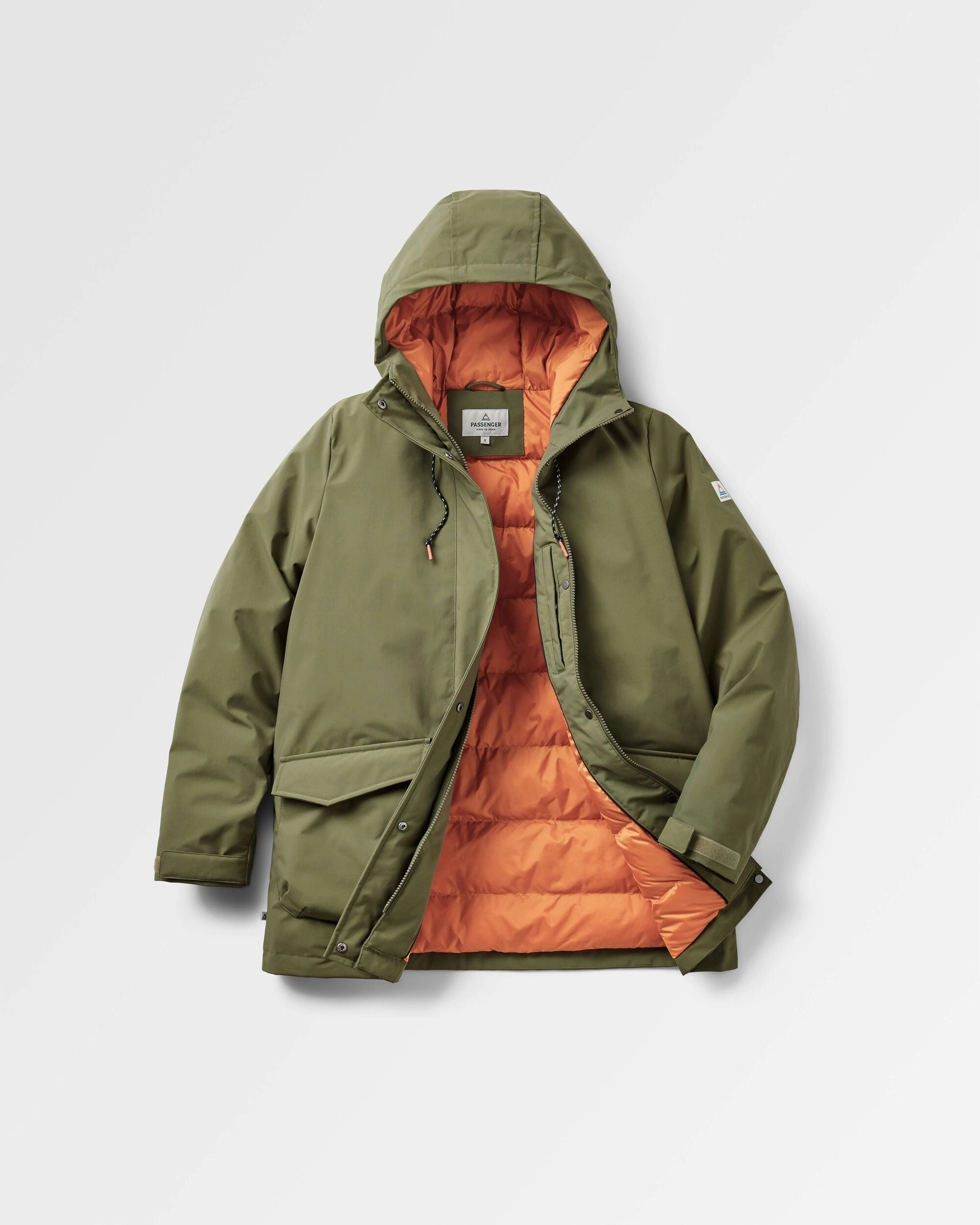 No Collar Mesh Ventilation Panels Alaska Recycled Insulated Parka - Khaki