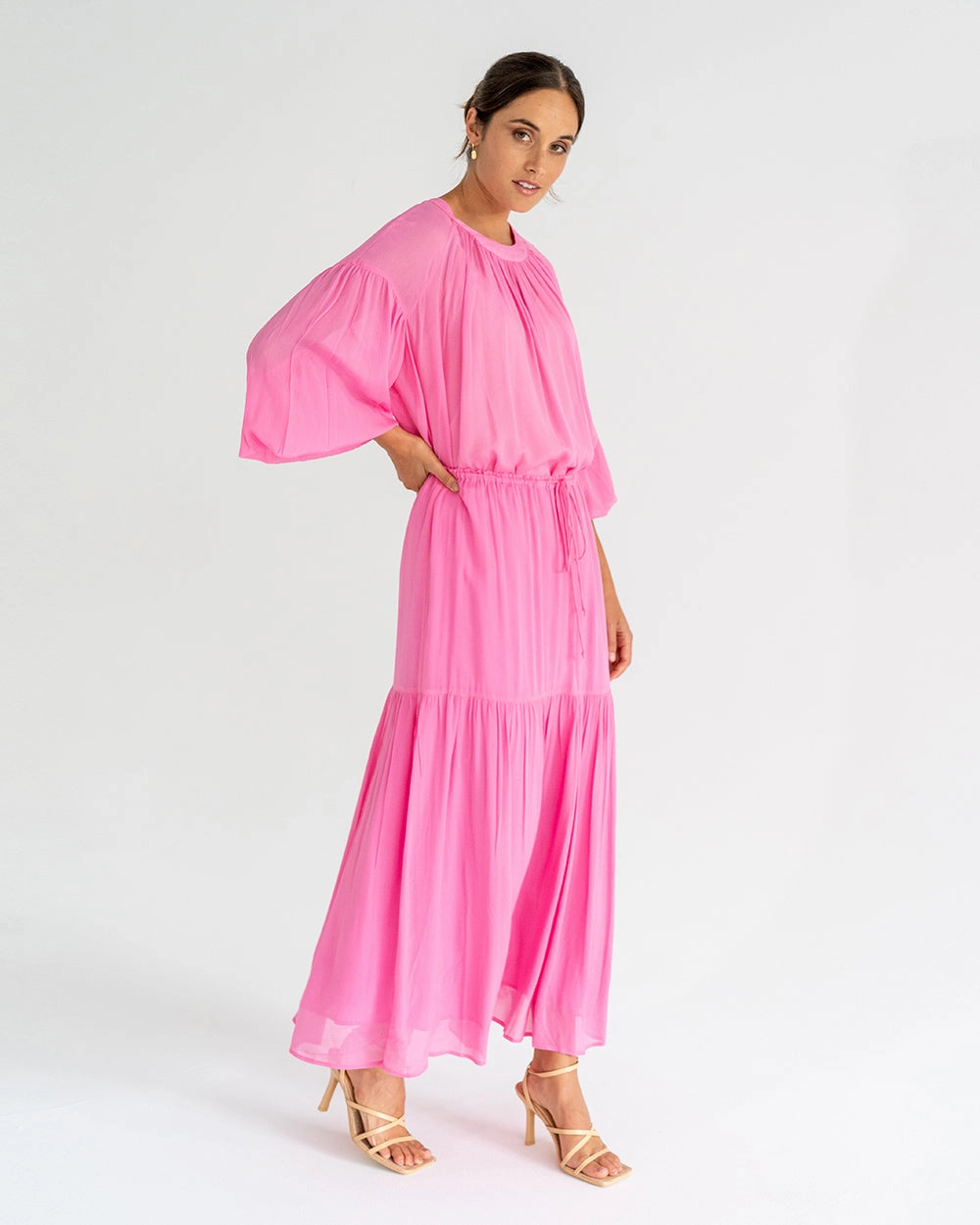 Sleek Appeal Elastic hemline Alba Maxi Skirt - Orchid Pink