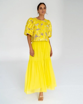 Alba Maxi Skirt - Sunglow Yellow Weekend Style Statement Fashion
