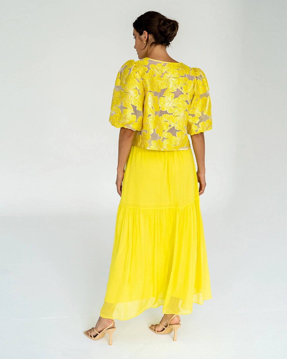 Alba Maxi Skirt - Sunglow Yellow Anti Pilling Fabric Dust Proof Fabric