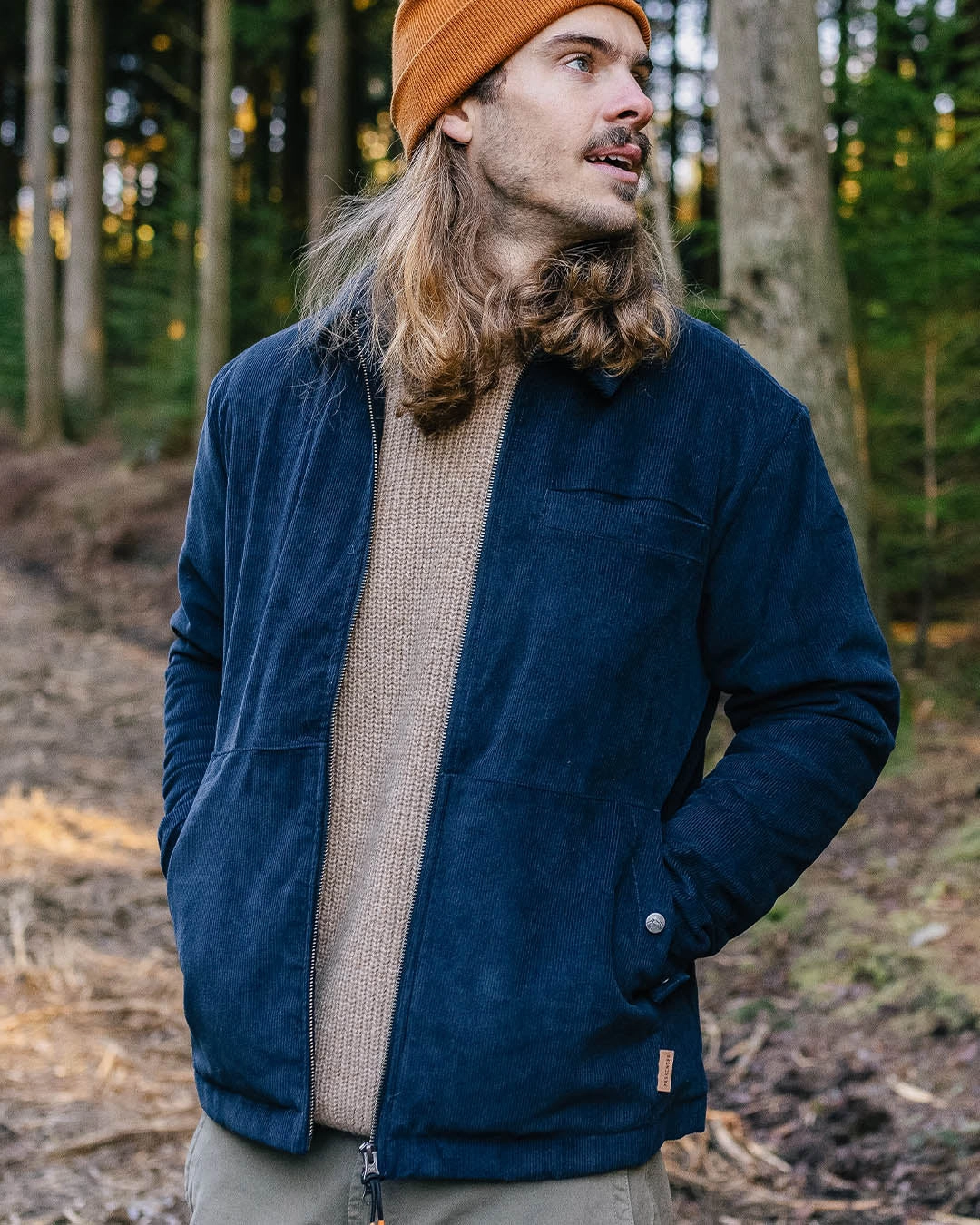 Casual Comfy Layer Alder Cord Jacket - Deep Navy