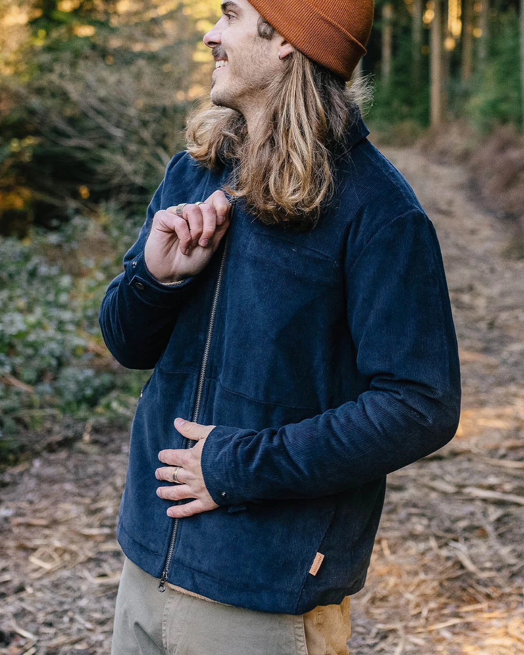 Minimal Look Alder Cord Jacket - Deep Navy