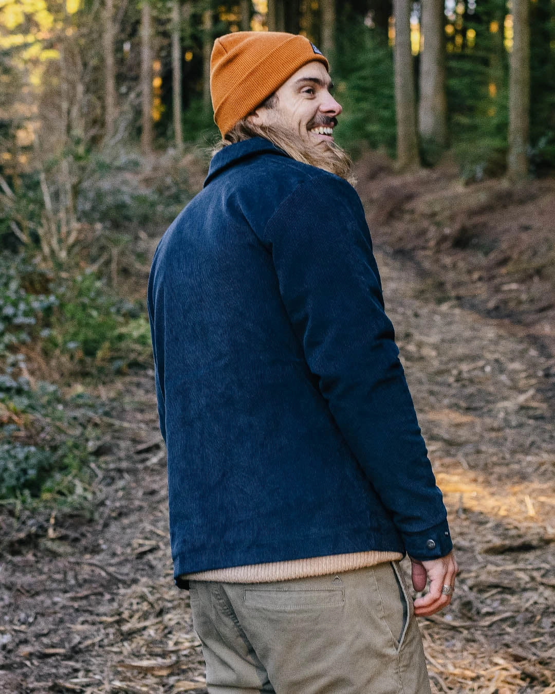 Taped Seam Waterproofing Wind Resistant Lining Alder Cord Jacket - Deep Navy