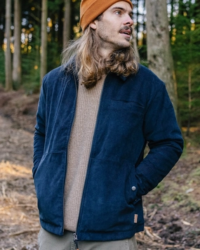 Casual Comfy Layer Alder Cord Jacket - Deep Navy