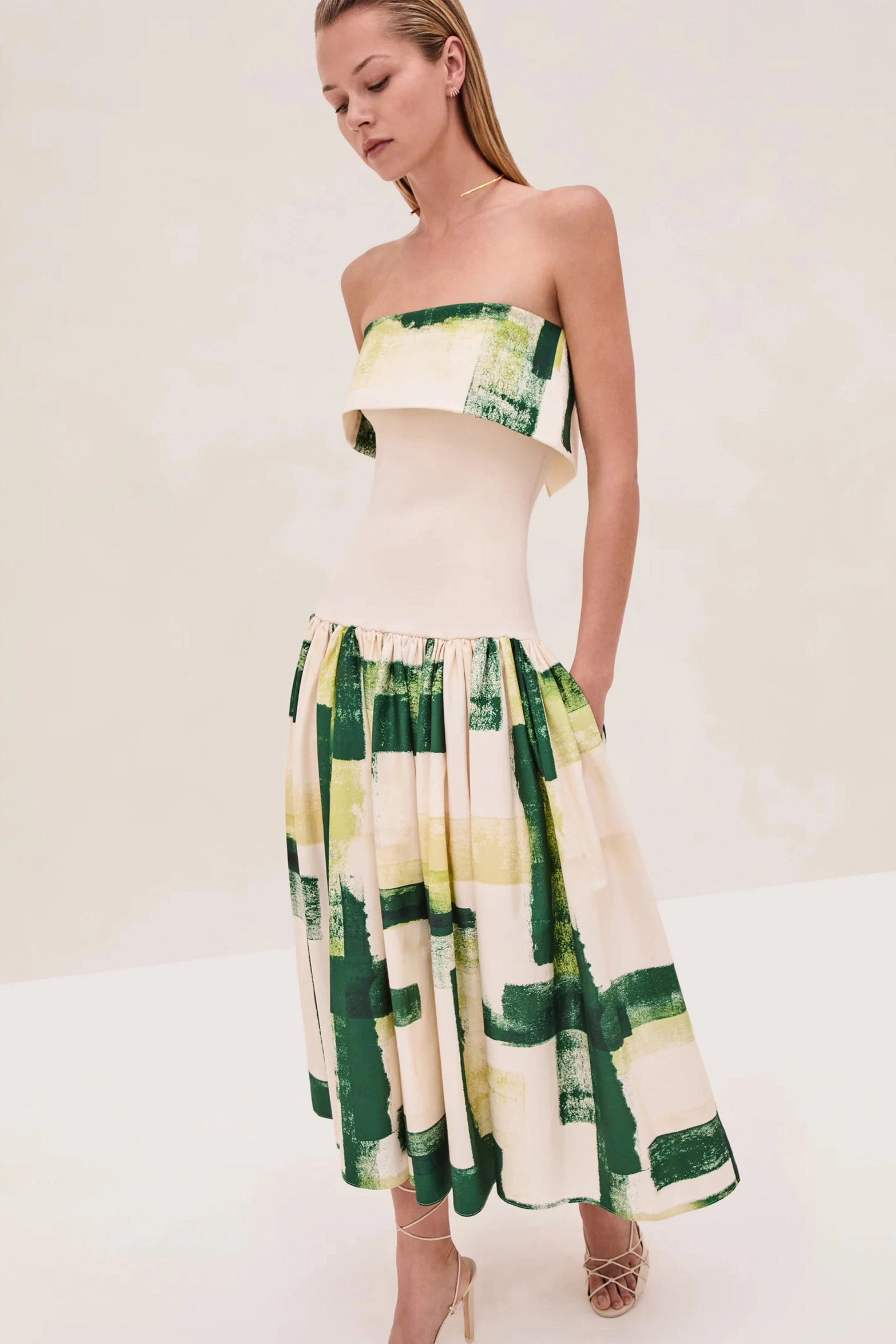 Wedding Style Refined Stitch ALEXIS | Robia Dress - Green Brushstroke