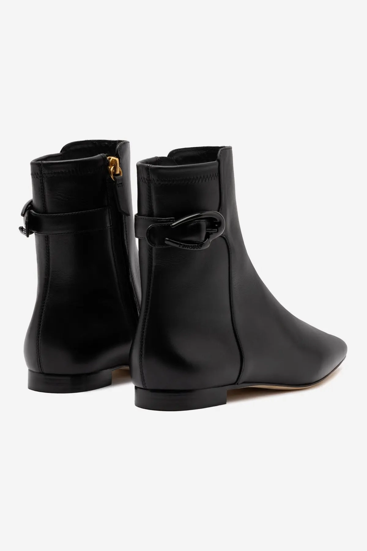 Alexis Verona Flat Boot In Black Leather Memory Foam Insert Stable Ankle