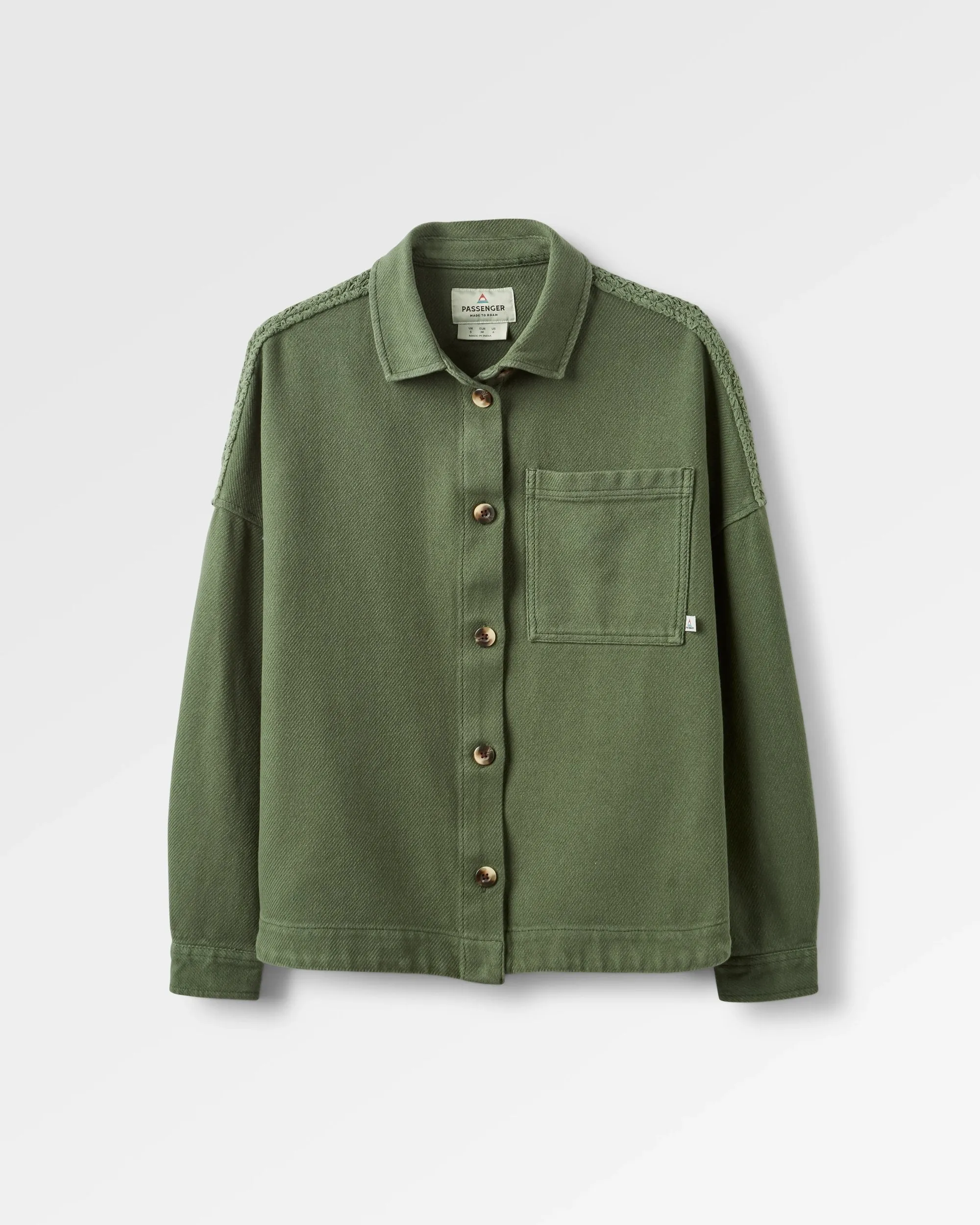 Maya Twill Overshirt - Wild Green Wrinkle Resistant Finish Summer Fashion