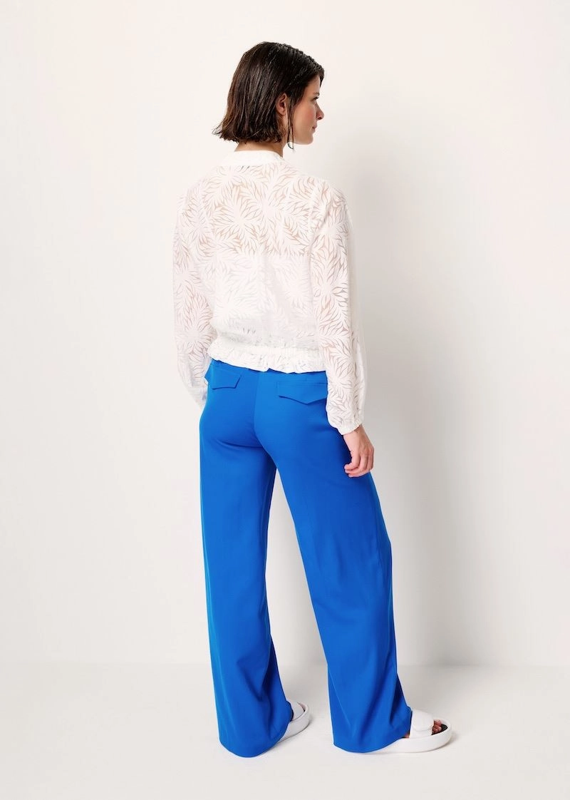Helena Tencel Stretch Trousers - Blue Galaxy Laser Cut Edges Comfortable fit