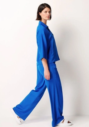 Helena Tencel Stretch Trousers - Blue Galaxy Cozy Touch