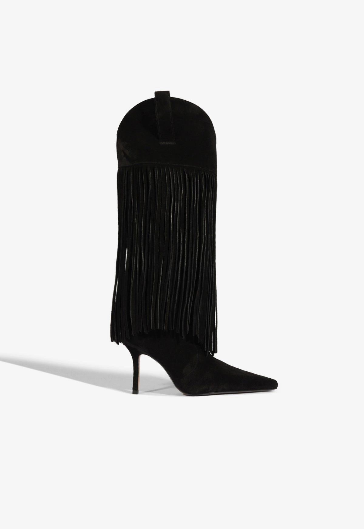 Raffaela Up Fringes Stiletto Suede Boot Mesh Lining
