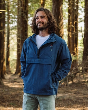 Quick Dry Fabric Technology Layer Up Style Seek Out Water Resistant Anorak - Dark Denim