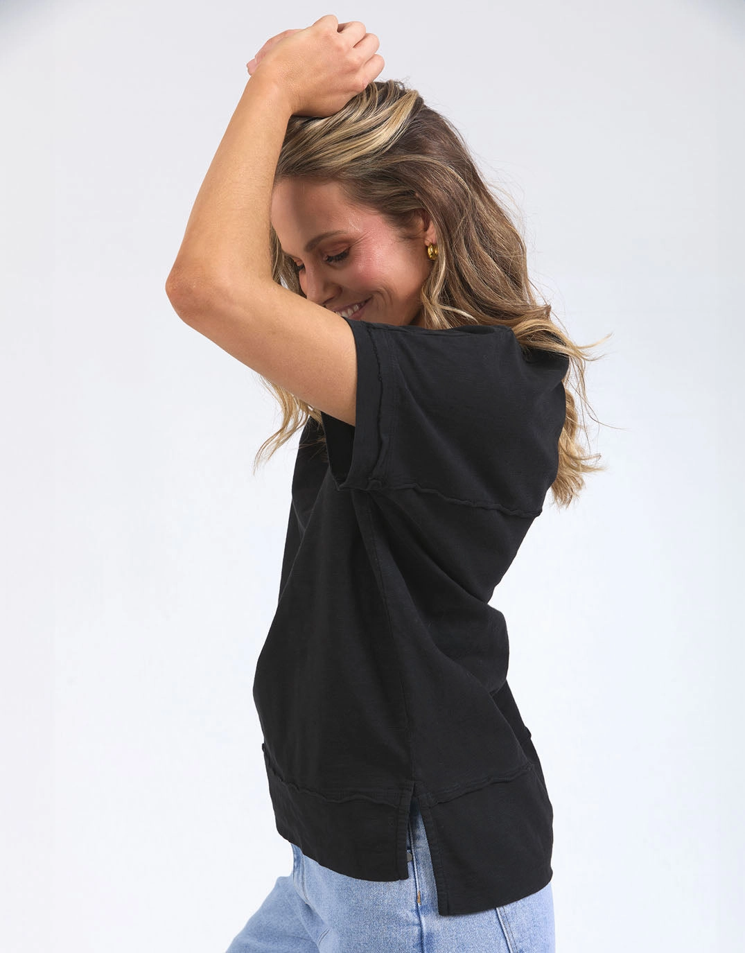 Tear Resistant Knit Allison Tee - Black