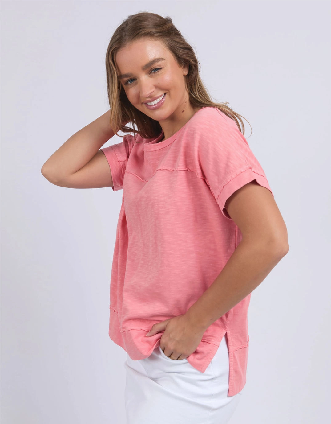 Breathable Material Allison Tee - Rose