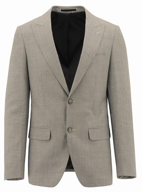 Amalfi Beige Wool Blend Sports Jacket Matte Finish Reflective Trim
