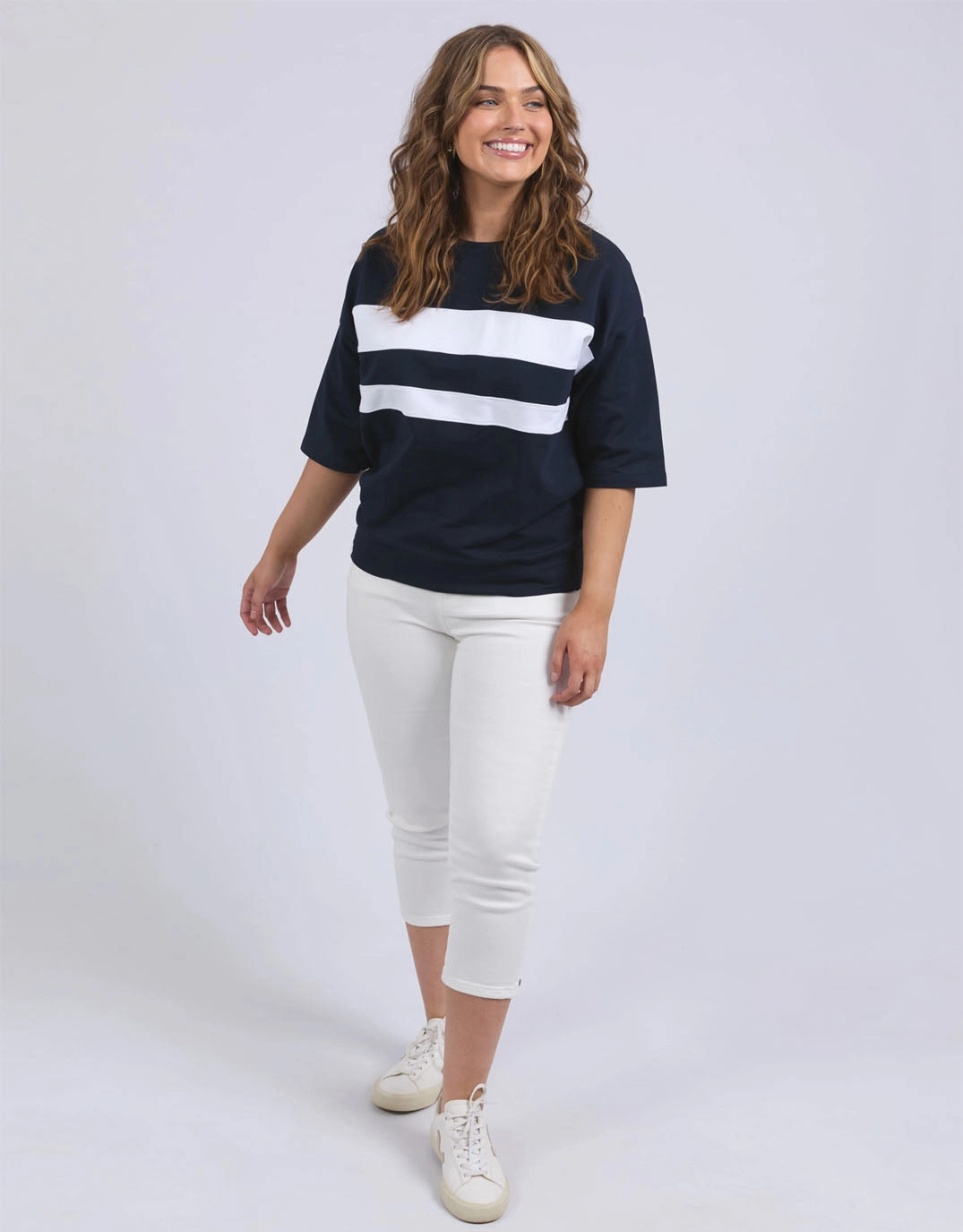 Nico Sweat - Navy with White Panels Active Wear Seam Free Edging