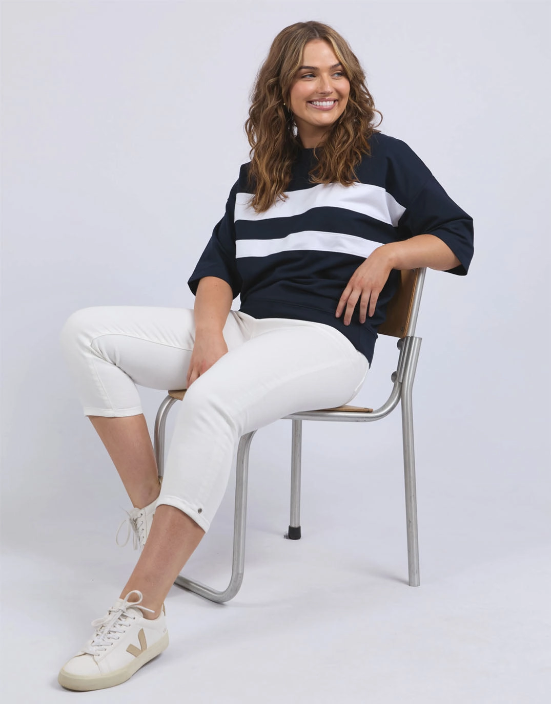 Nico Sweat - Navy with White Panels Relaxed and Easy