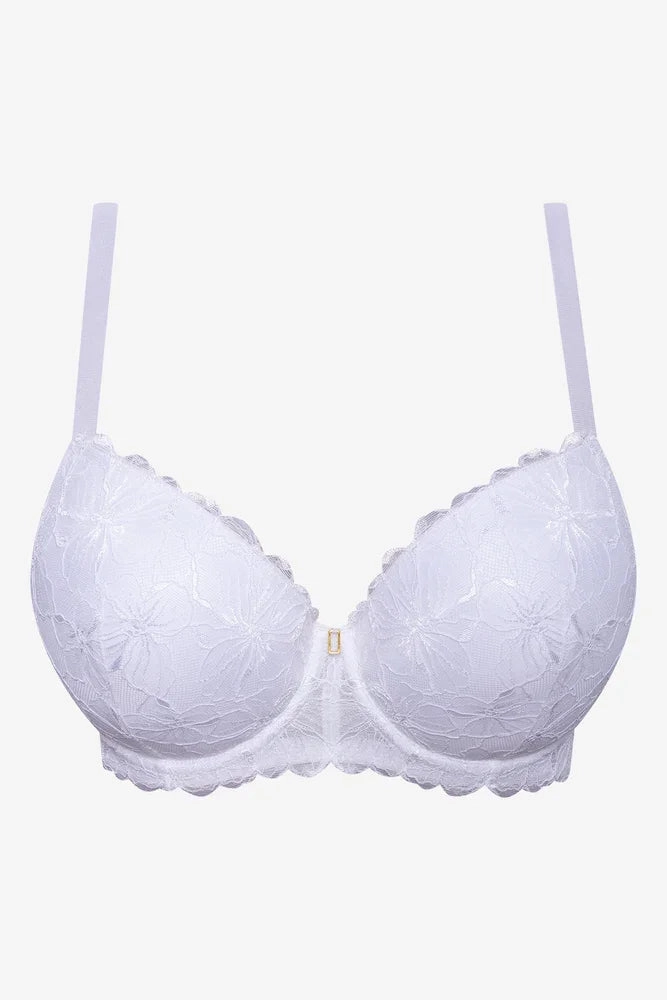 Plus Size 2 Pack Lace Balconette Bra Natural And White Eco Friendly Textile