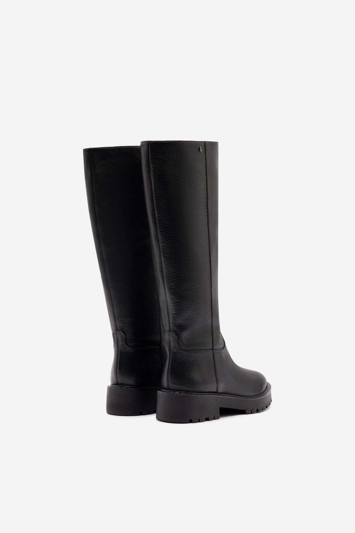 Anne Lugsole Boot In Black Leather Machine washable Leather Cool