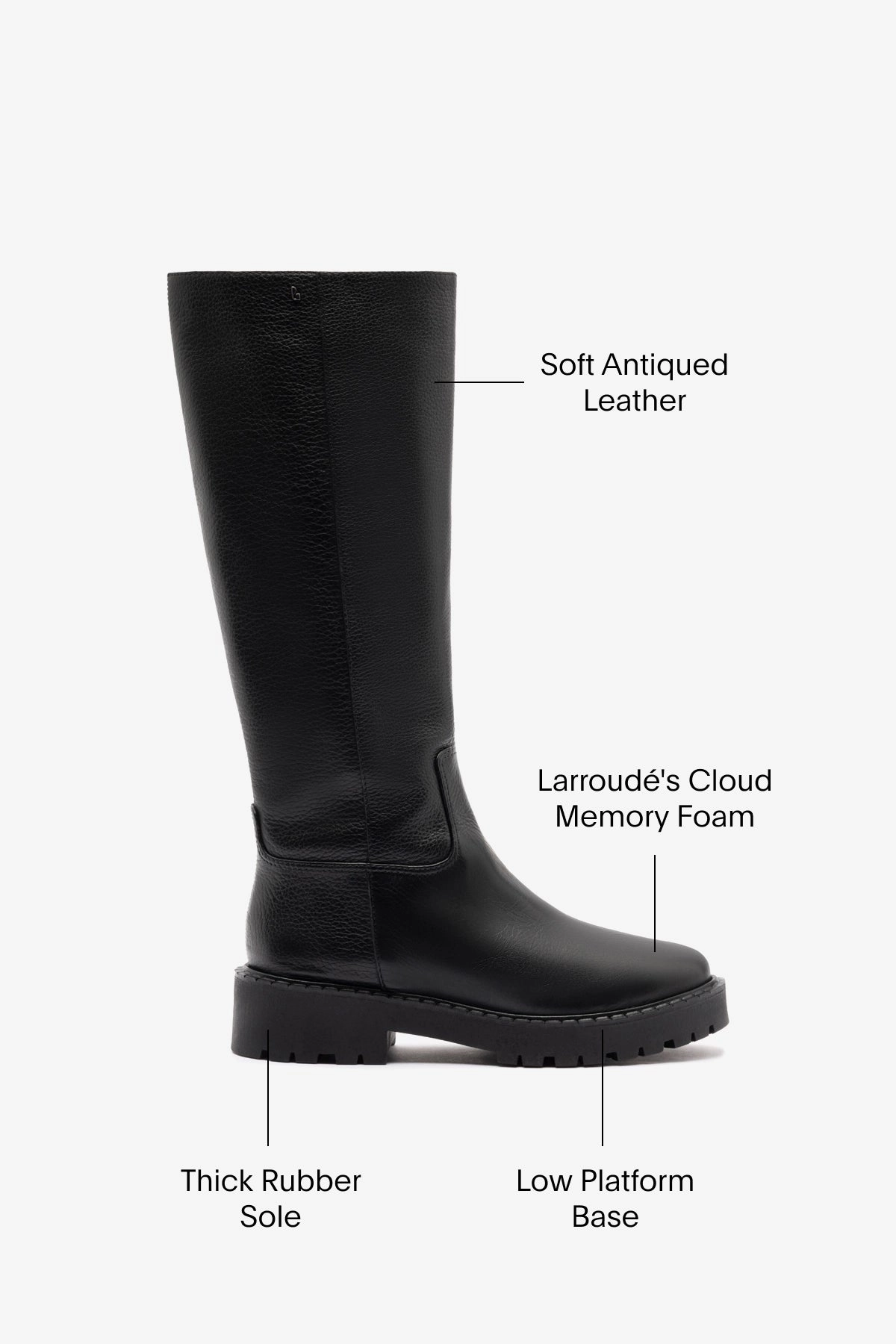 Urban Adventure Anne Lugsole Boot In Black Leather