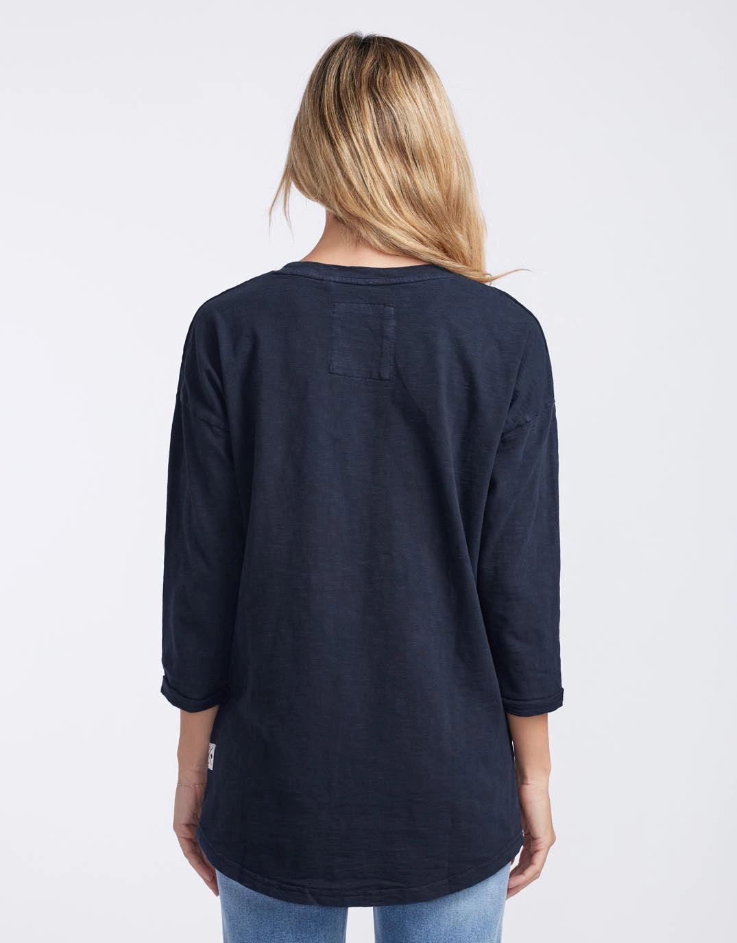 DropShoulderDesign Cool Design Annie Lightweight Top - Navy