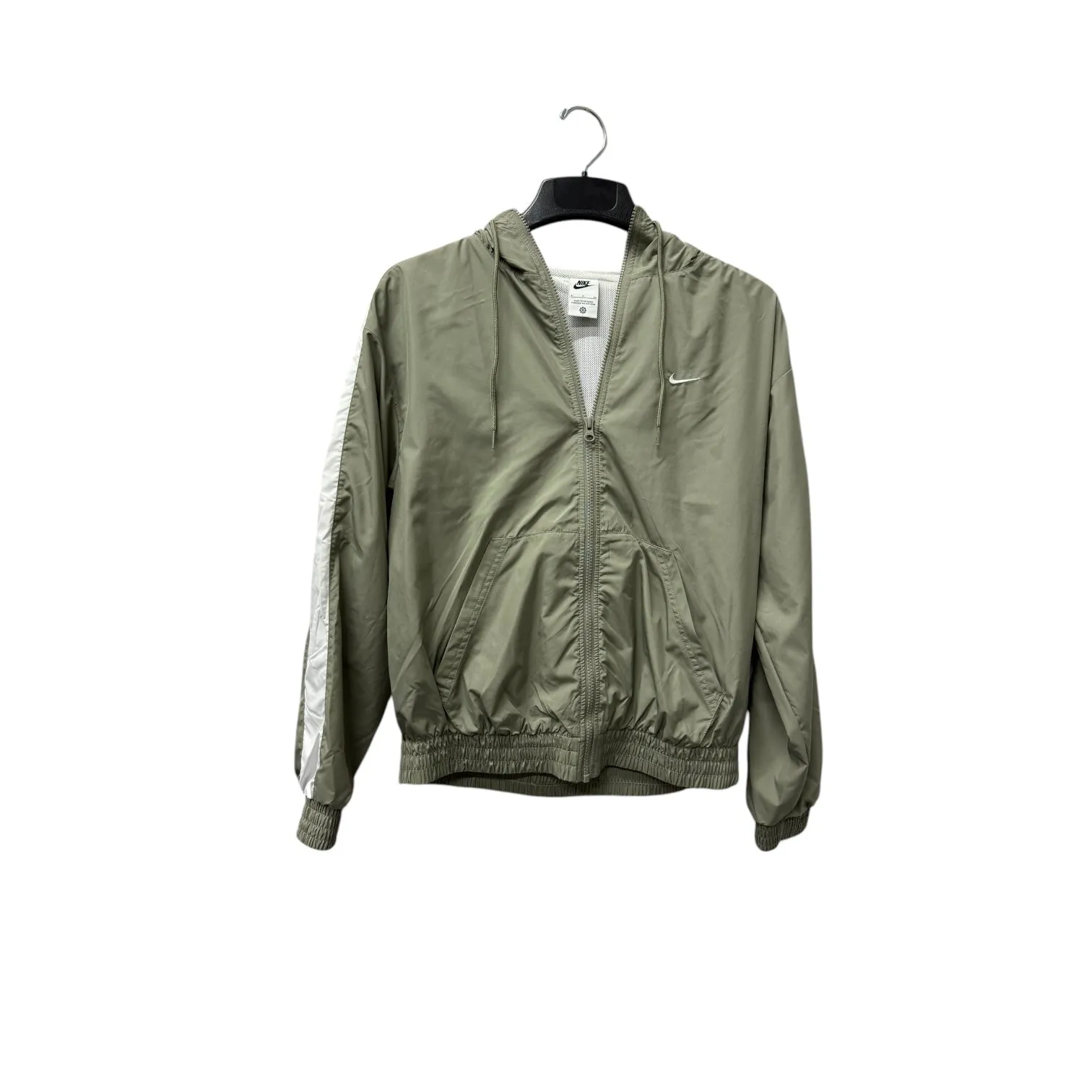 Clean Lines Practical Layer Athletic Jacket By Nike In Green & White, Size:S