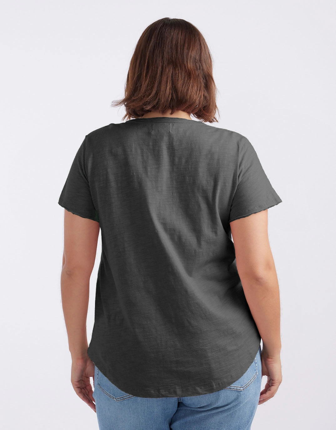 Original V Neck T-Shirt - Charcoal Comfortable Touch Essential Casual