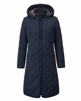 Alan Paine Ladies Surrey Quilted Long Coat slim cut