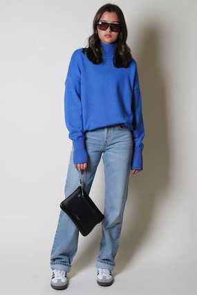 The Kylee Knit Pullover Sweater - Blue Functional Look