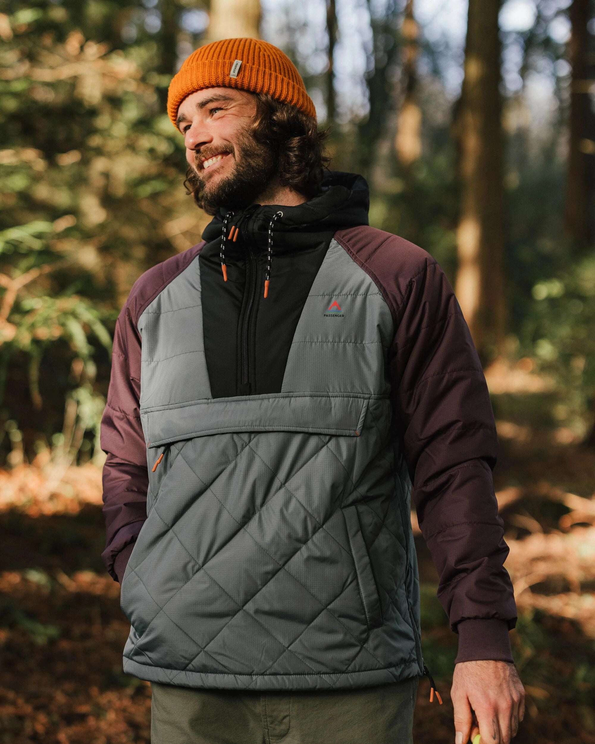 Oceanic Recycled Insulated Anorak - Storm Grey/Deep Plum Tear Resistant Panels Practical Cold Piece