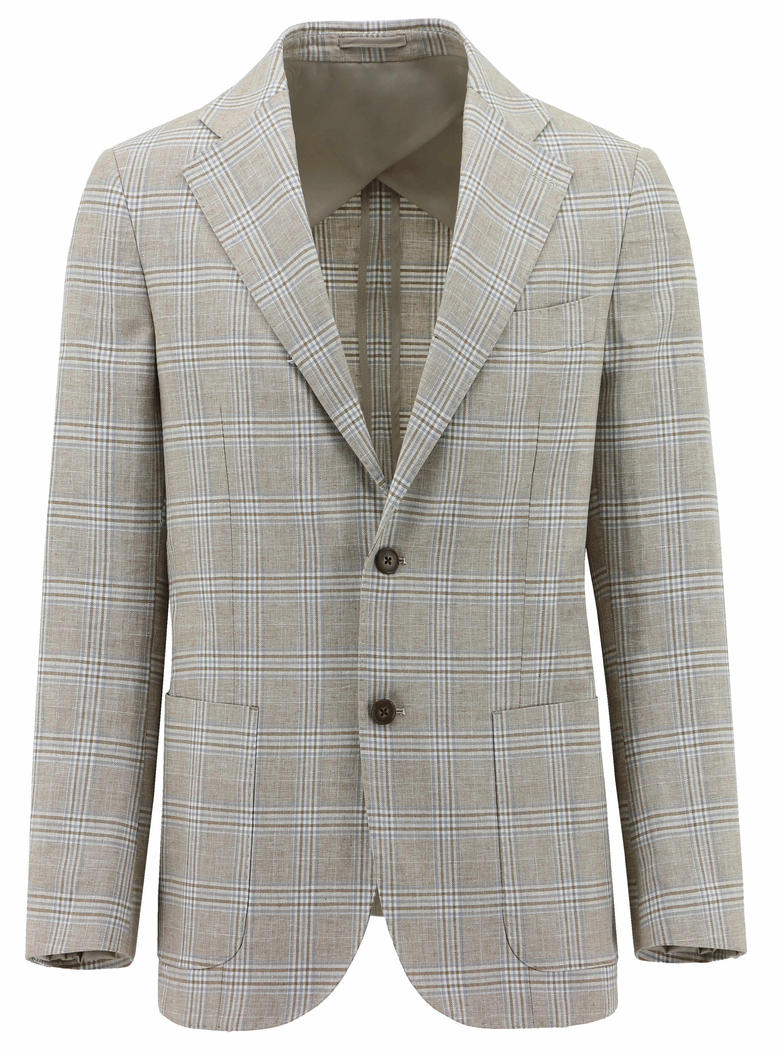 Genoa Beige Checked Sports Jacket Smart Casual Piece