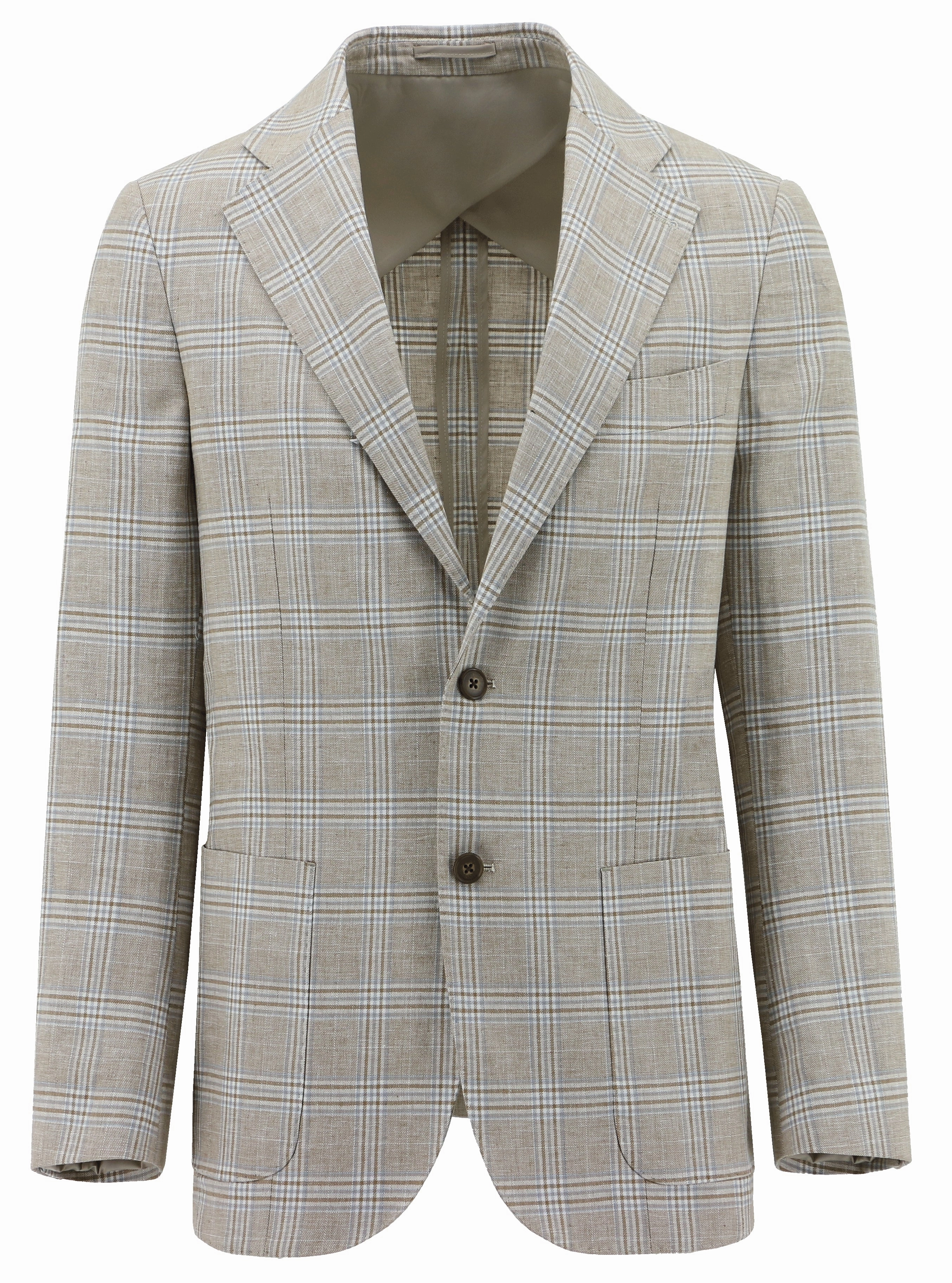 Genoa Beige Checked Sports Jacket Comfortable lining