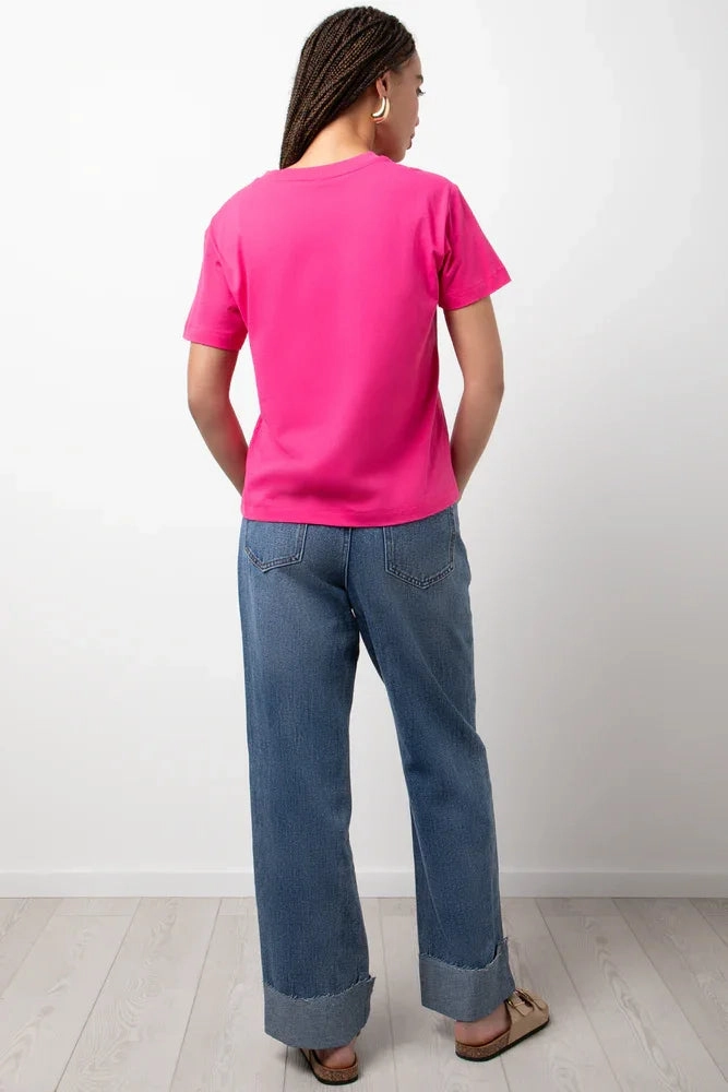 Short Sleeve T-Shirt Pink BreathableMeshInsert BrushedInnerLining