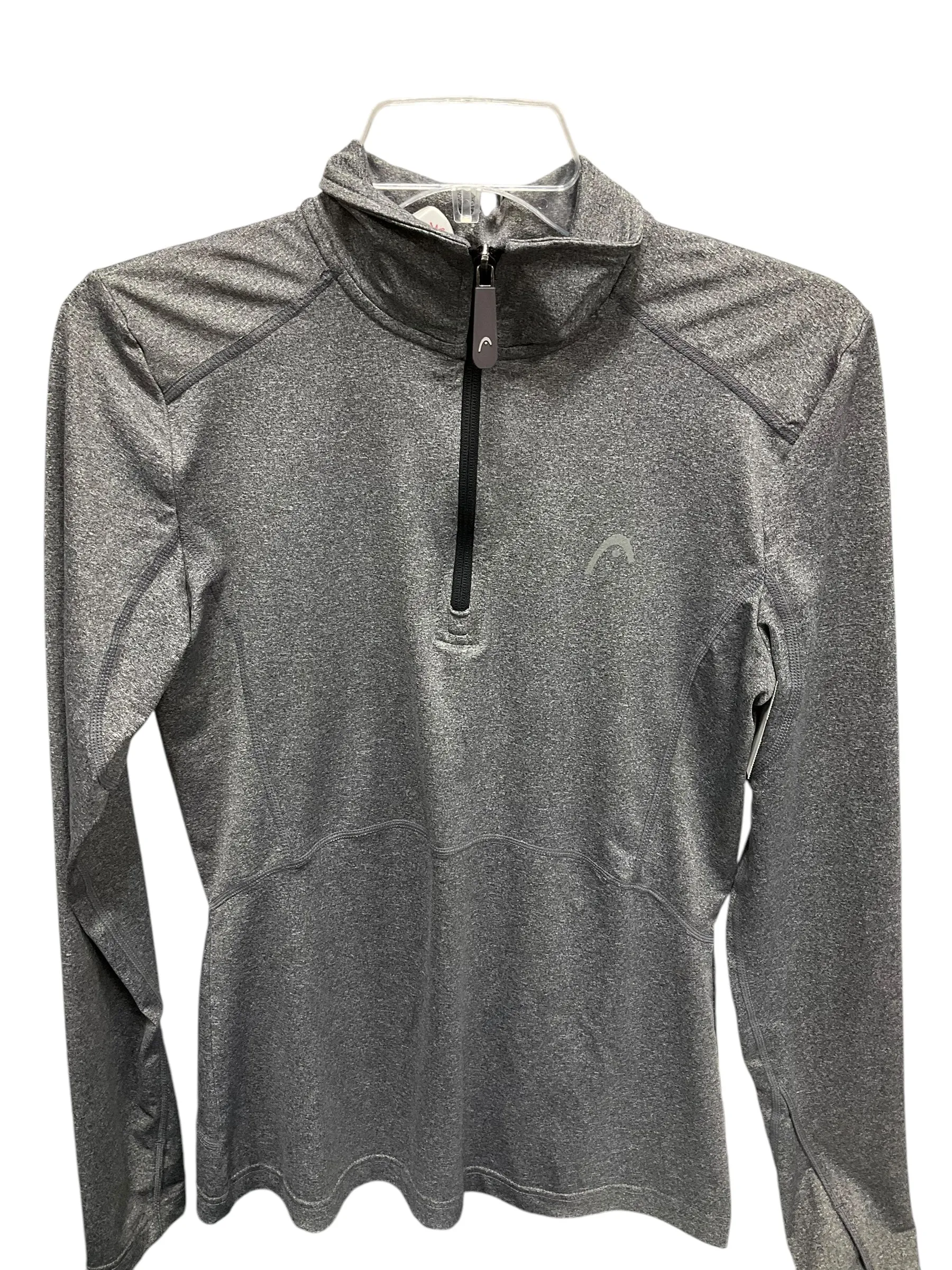 AdjustableDrawstring Simple Comfort Athletic Jacket By Head In Grey, Size: S