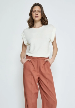 Stretch waistband PC7860 Averly T-Shirt - Gardenia