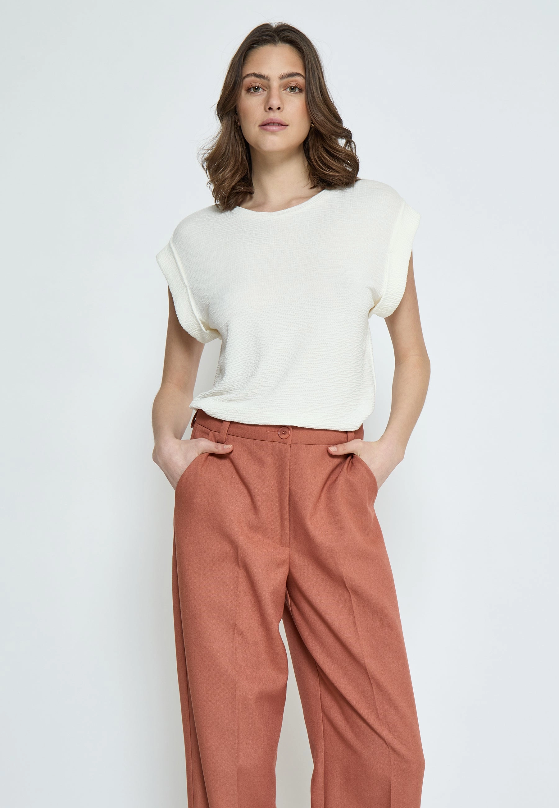 Stretch waistband PC7860 Averly T-Shirt - Gardenia