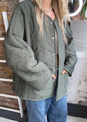 Aokyanos Indianapolis Sherpa Jacket in Khaki Thermal Lining Tech