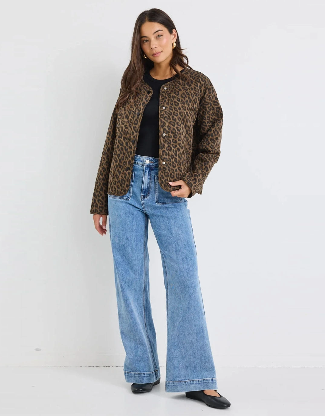 Thermal Regulation System Daily Essential Apex Collarless Puffer Jacket - Animal Print