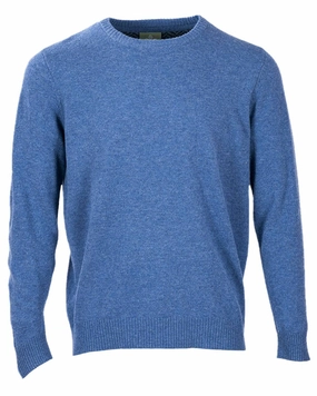 Aran Merino Wool Crew Neck Sweater Simple Casual Style Chunky Cable Pattern