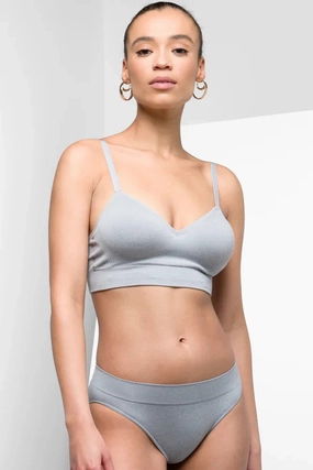 Mesh Fabric Round neck seams Seam-Free Bralette Grey
