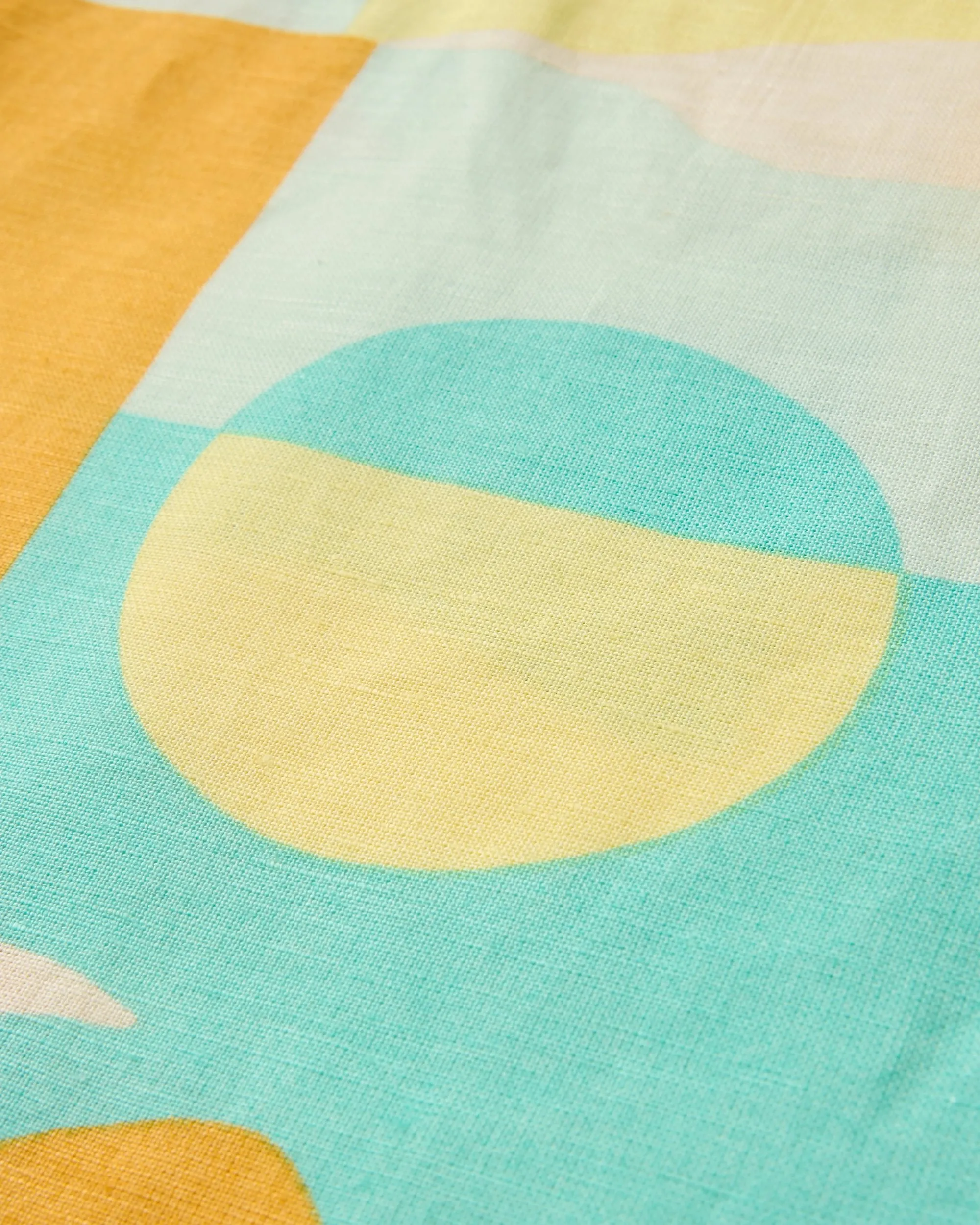 Daytime Look Arden Linen Short Sleeve Shirt - Vista Patchwork Yellow