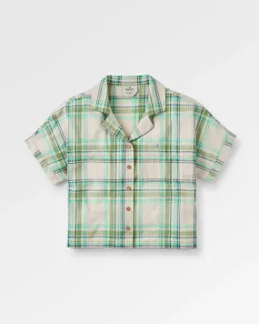 Urban Wear Bold Pattern Arden Organic Cotton Short Sleeve Shirt - Vintage White/Stem Green Check