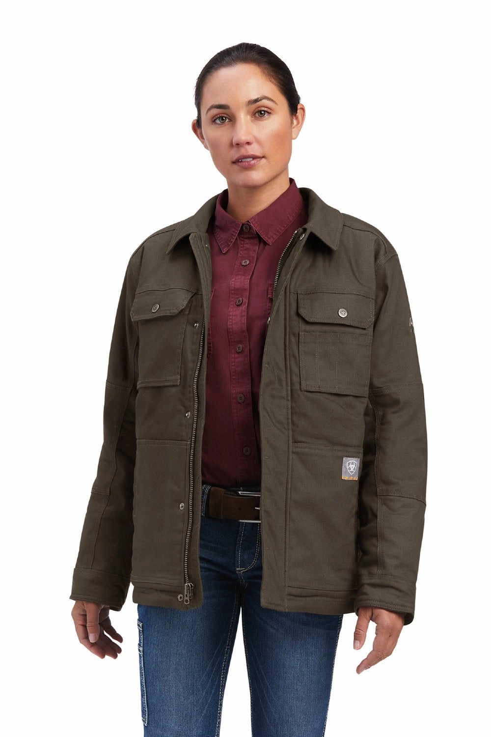 Ariat Rebar Womens DuraCanvas Sherpa-Lined Jacket Hike Fit