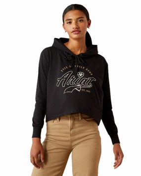 Floral Motif High End Product Ariat Womens Heels Down Hoodie T-Shirt