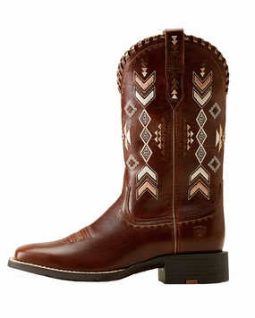 Ariat Womens Round Up Skyler Western Boots Protective Finish Windy Weather