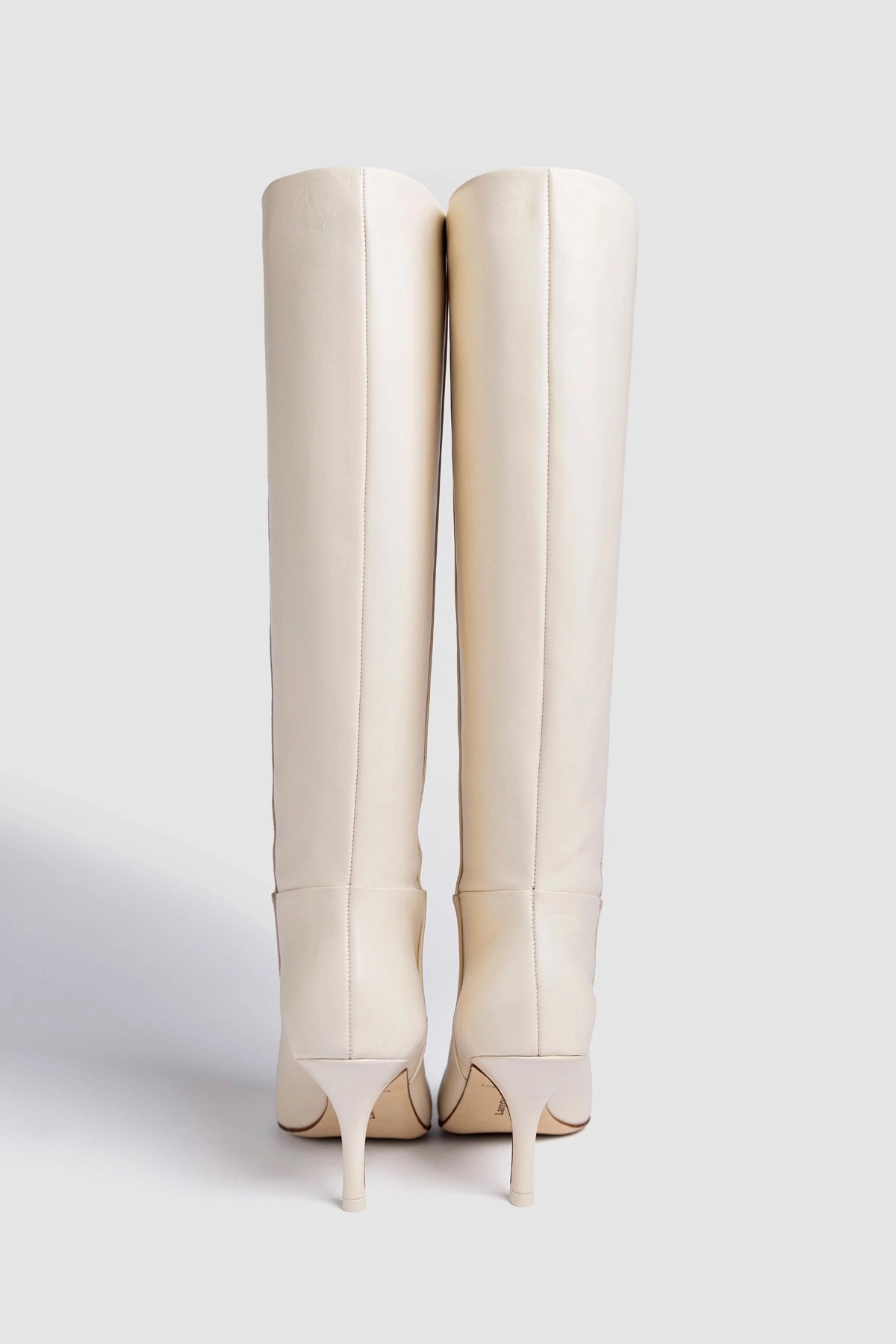 Kate Mid Boot In Ivory Leather Seamless Comfort Cold Weather Commuter Flexible Shaft