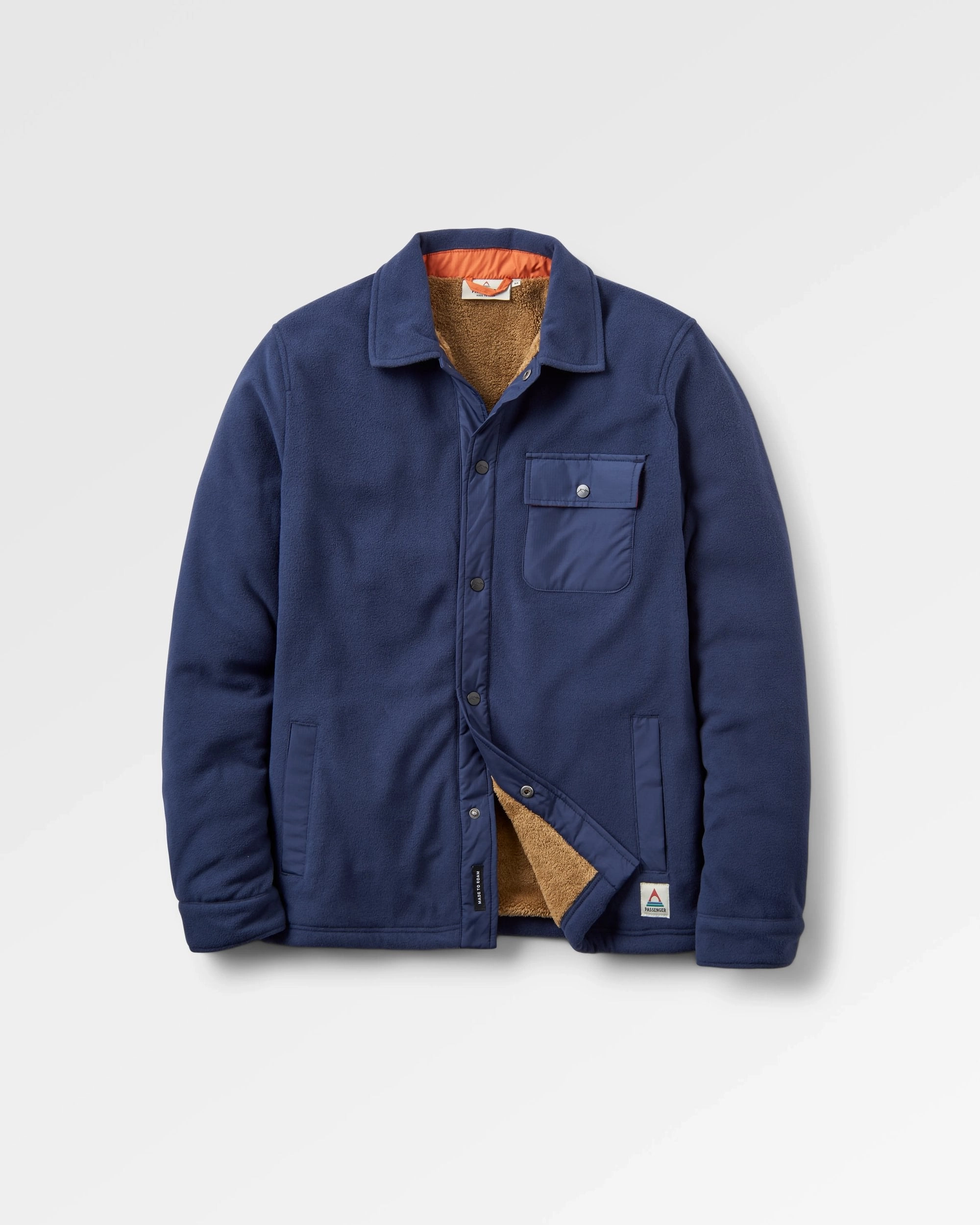 Firelight Sherpa Lined Overshirt - Rich Navy Casual Classic